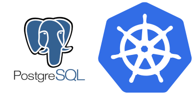 postgres logo + kubernetess logo
